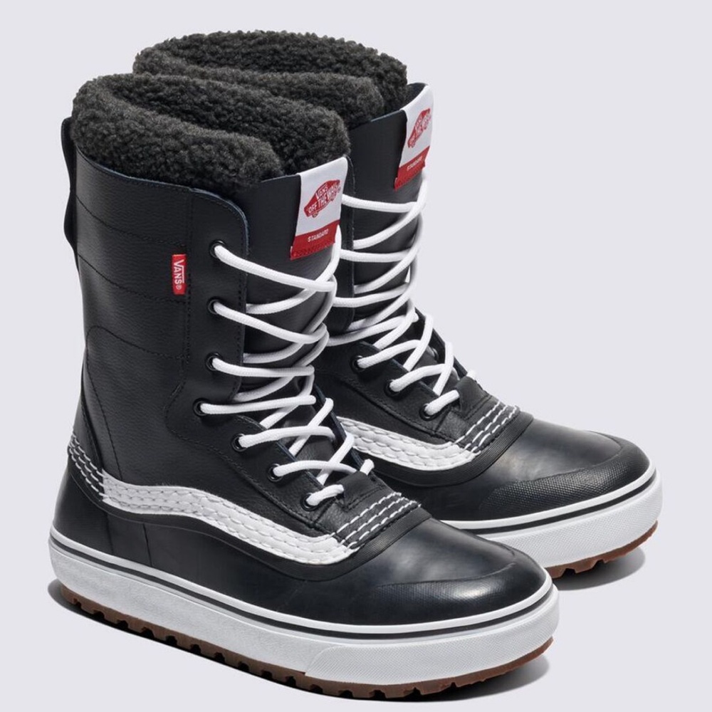 Vans Black and White High-Top Waterproof Boots New